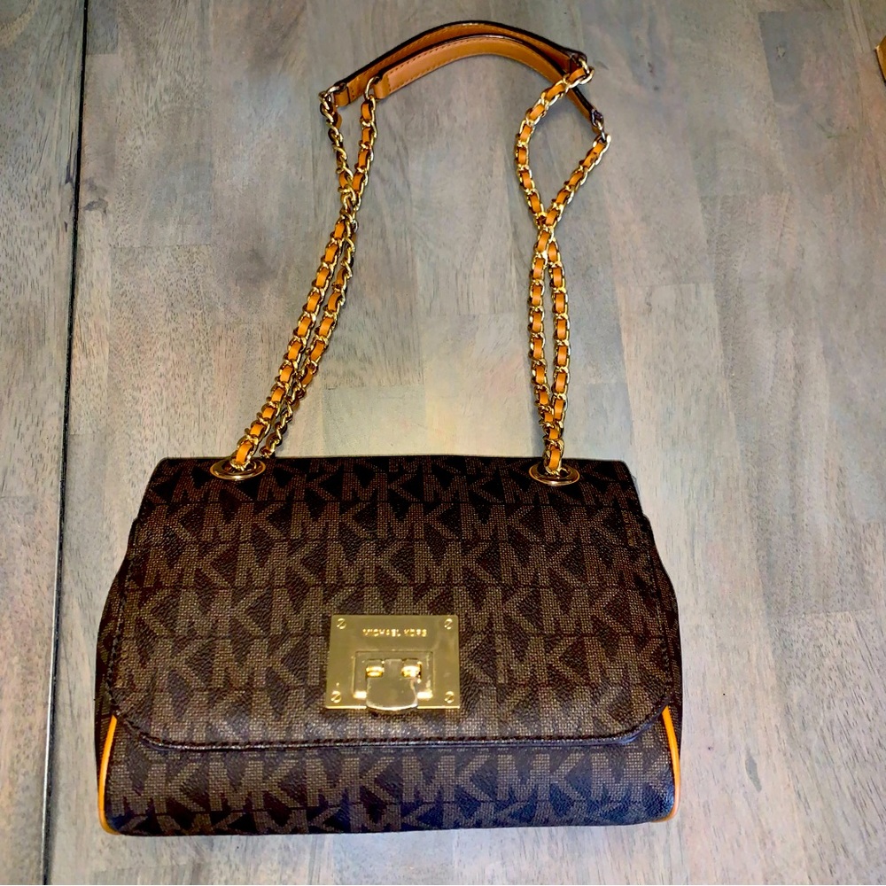 Michael Kors Crossbody Brown and Gold